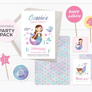 Mermaid party favours sign, Mermaid sign, PRINTABLE favours sign Pool party favours sign, Kids party favours sign, Childrens party favours image 9