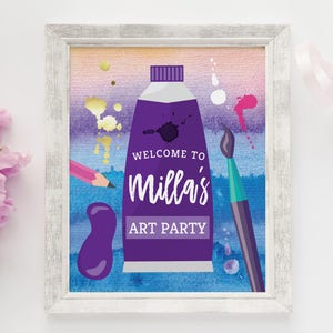 Art party favors sign, Art favors sign, Painting favors sign Birthday party favors sign Boys birthday favors sign Kids party favor sign image 5