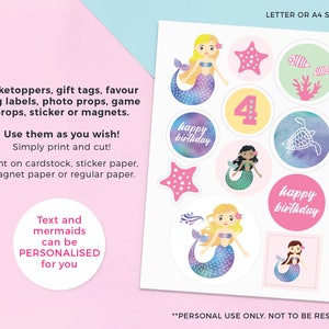 Mermaid party favours sign, Mermaid sign, PRINTABLE favours sign Pool party favours sign, Kids party favours sign, Childrens party favours image 10