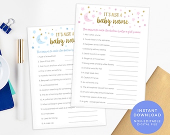 Its also a baby name Game DOWNLOAD, Summer Floral Baby Shower Game PRINTABLE, Pink Baby Shower decorations, Baby sprinkle game party game