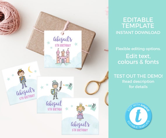 Editable Favor Tags 4 DESIGNS Printable Party Favour Tags | Etsy