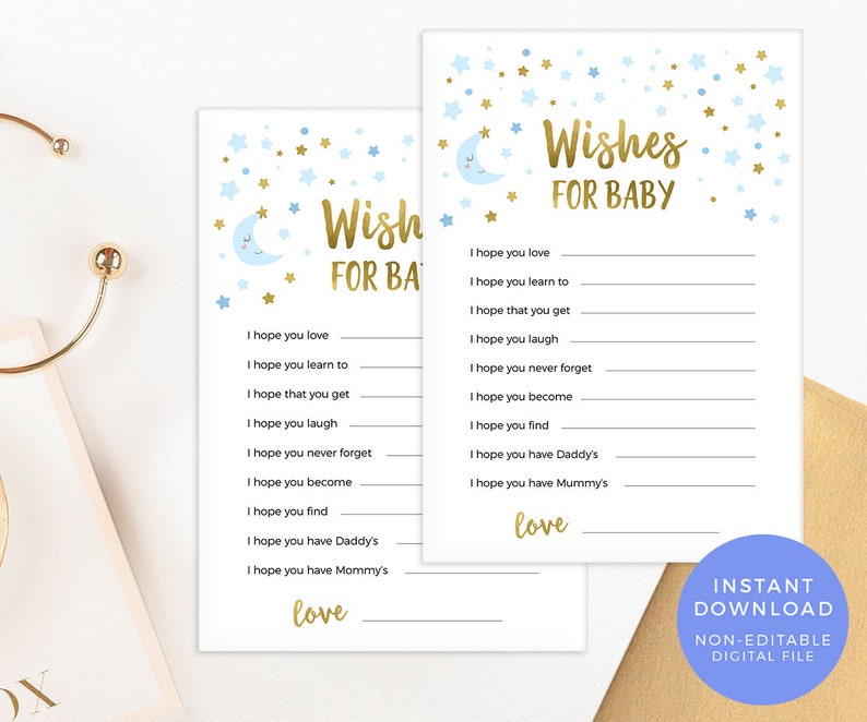 Don't say baby sign PRINTABLE, Boy Baby shower games, Blue stars Don't say baby game INSTANT Download Baby shower decor pdf twinkle twinkle image 5