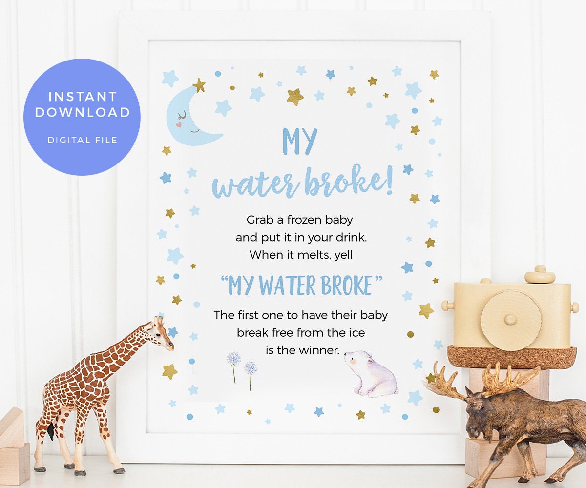 My Water Broke Game PRINTABLE Stars Baby Shower Game Twinkle | Etsy