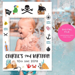 Pirate party sign, PRINTABLE Pirate sign INSTANT download, Pirate party decorations, Pirate birthday, Party favors sign, Pool party treasure image 4