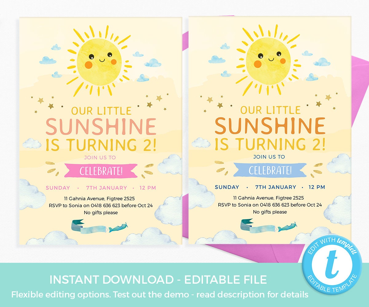 Sunshine Water Bottle Labels PRINTABLE Little Sunshine Label | Etsy
