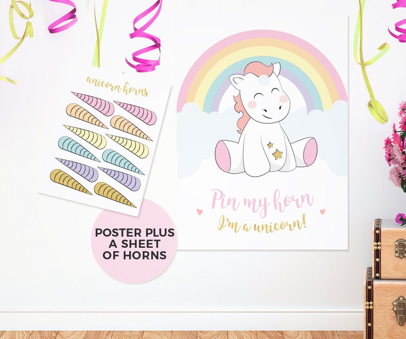 Unicorn baby shower cake toppers, PRINTABLE baby shower labels, Unicorn favour bag labels Unicorn labels Unicorn baby shower decorations pdf image 7