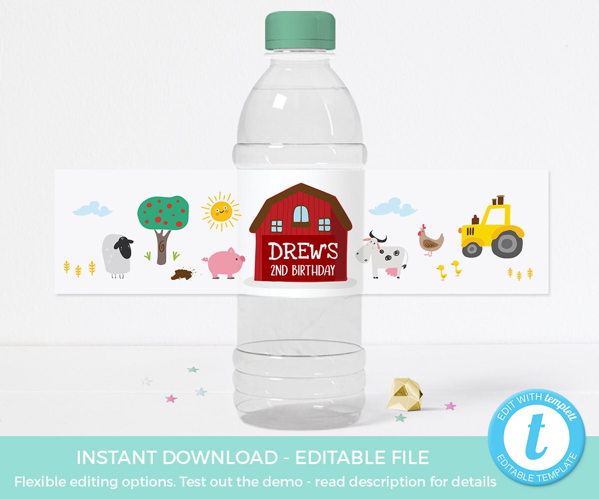 Farm Party Decor Set EDITABLE Templates Printable Barnyard - Etsy
