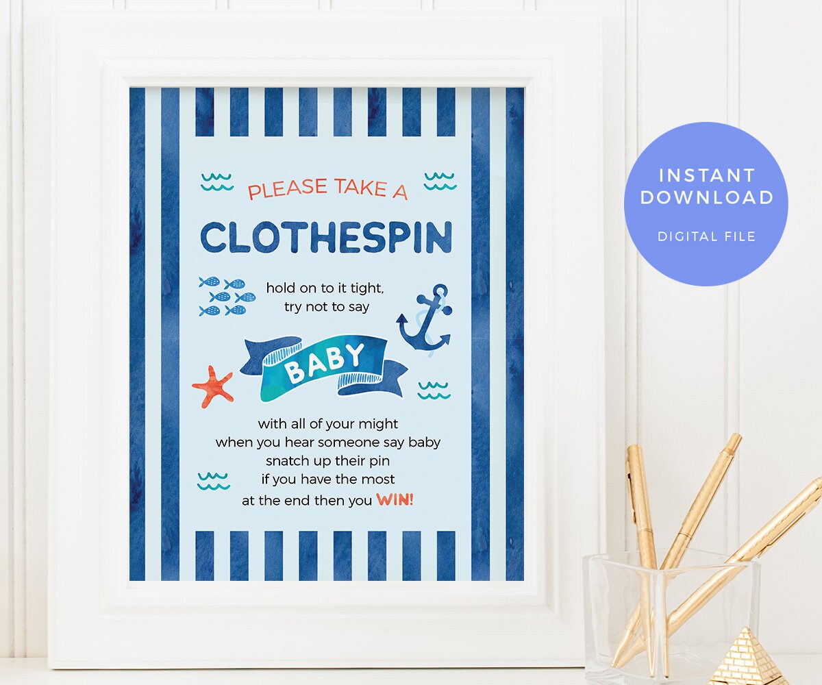 My Water Broke Game PRINTABLE Nautical Baby Shower Game | Etsy