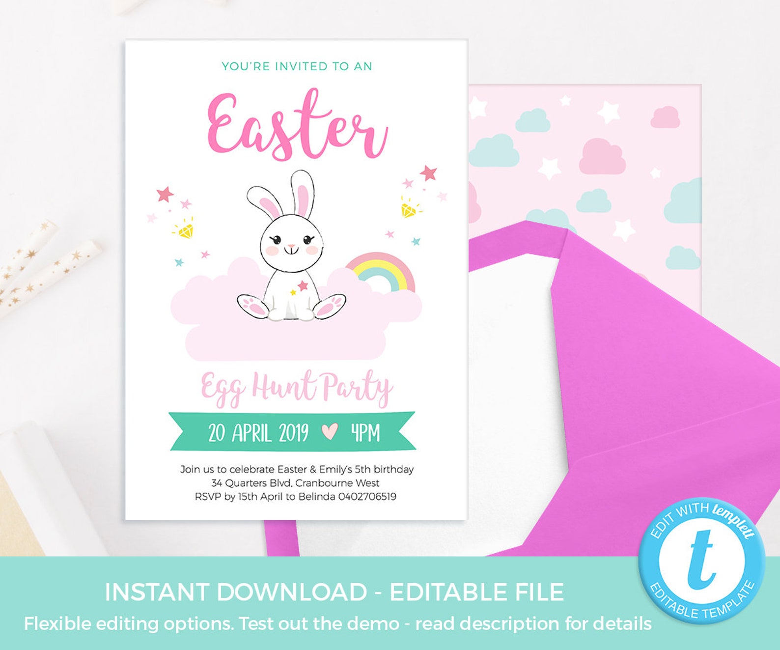 Large Bunny Cutout PRINTABLE Digital Easter Bunny Cardboard - Etsy