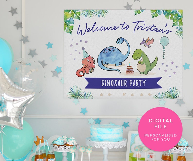 Dinosaur Time Capsule Printable, Tropical 1st birthday Time Capsule EDITABLE template, Sign, Boys Time capsule cards First birthday capsule image 9