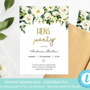 Bridal Shower invite template, Greenery Bridal Shower invitation PRINTABLE, editable INSTANT DOWNLOAD rose gold party Gold shower digital image 10