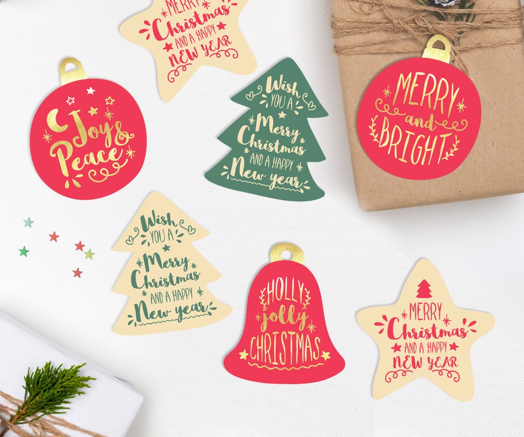 Christmas Tree Gift Tags, Printable Christmas Ornament Tags, Star Gift ...