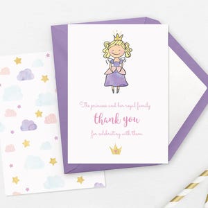 Royal Princess thank you cards PRINTABLE Royal thankyou cards, Princess party thank you cards, Royal favor bag thank you tags digital thanks image 1