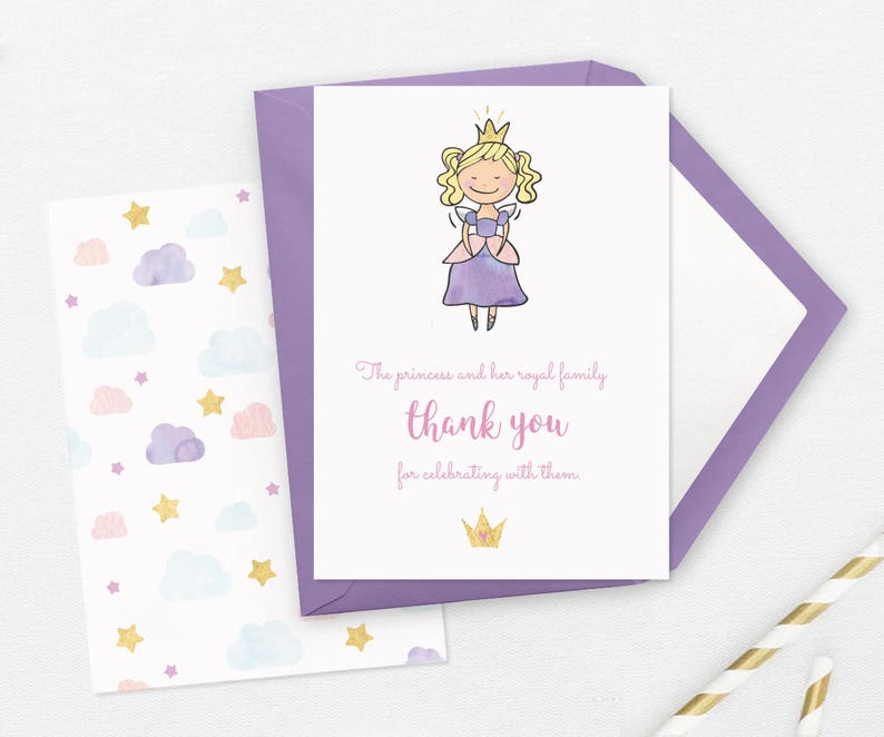 Royal Princess thank you cards PRINTABLE Royal thankyou cards, Princess party thank you cards, Royal favor bag thank you tags digital thanks image 1