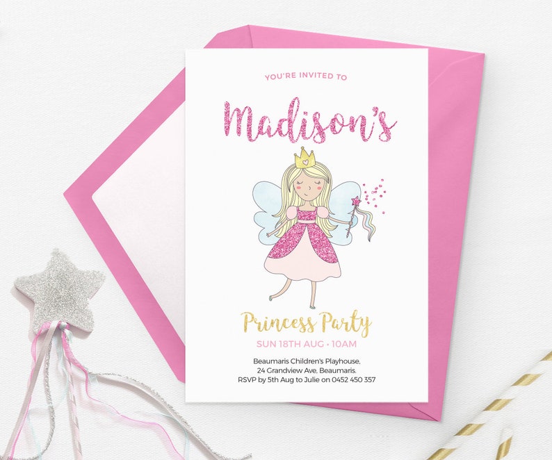 Princess party labels PRINTABLE Princess favour bag labels girls party labels pdf cake toppers party bag labels digital party stickers