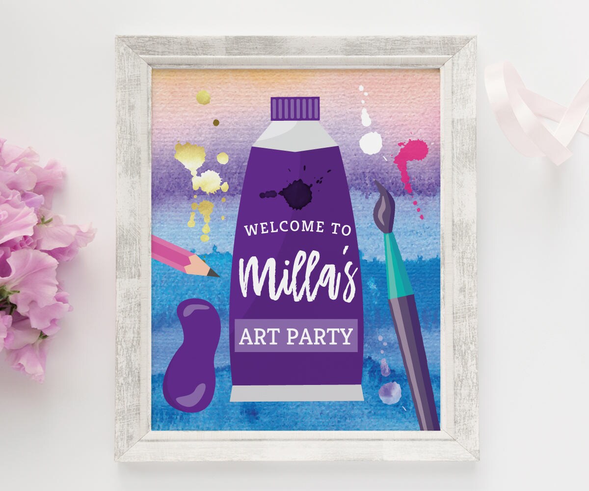 Art Party Labels Printable Art Labels Art Party Cupcake Etsy