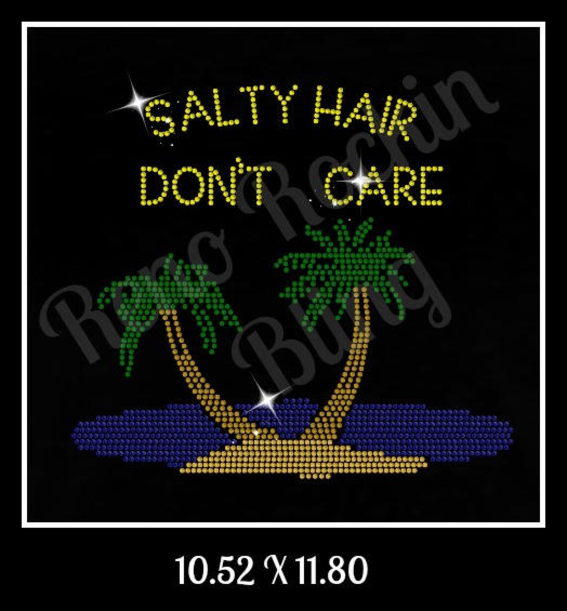 Salty Hair Don’t Care Custom Made Rhinestone T-shirt or | Etsy