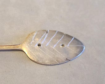 patère vintage cuillère en forme de feuille, patères vintage recyclées en argenterie