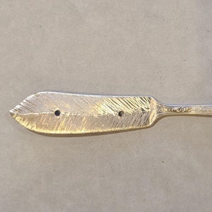 Vintage Silverware feather Coat Hook Vintage  Upcycled Hooks