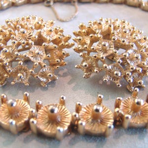 Vintage CASTLECLIFF Sunburst Modernist Choker Necklace and Earring Set