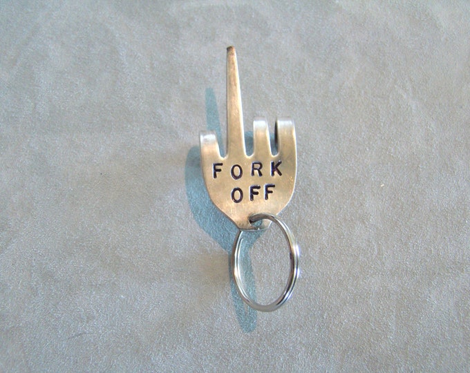 Fork off Vintage Silverware Fork Keychain Middle Finger Keychain Etsy