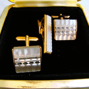 Vintage Lord Made in Germany Mid Century Modern Cufflinks and Tie Clip
