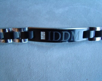Medical Alert Insulin Dependent Diabetic IDDM Stainless Steel Bracelet