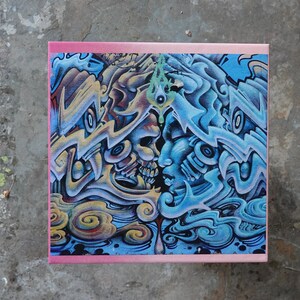 Original Chad Dugas Art.  SF Skull Mural fotografía de arte callejero.   Industrial Urban Abstract Dorm Wall Art.  hermosa decadencia.  hecho a mano.
