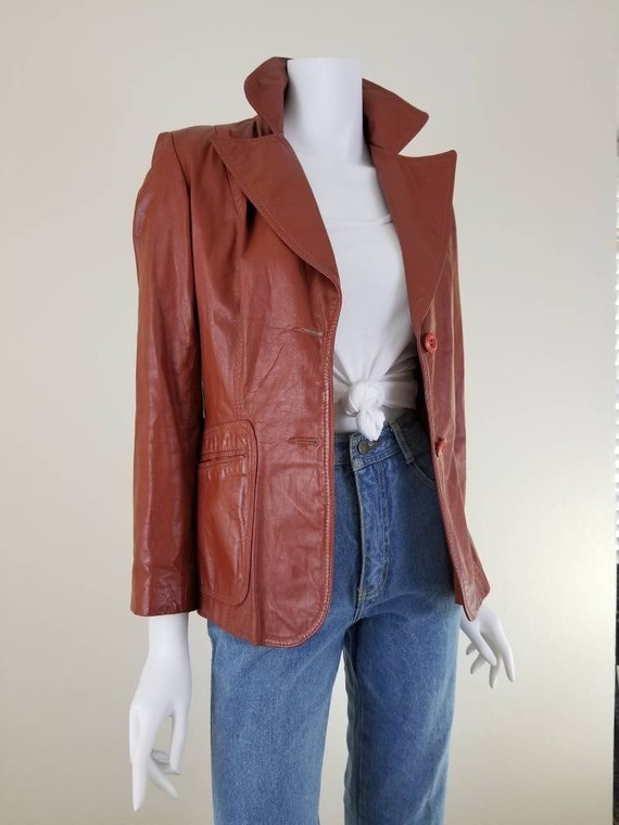Vintage Leather Jacket, Brown Leather Jacket, 70s