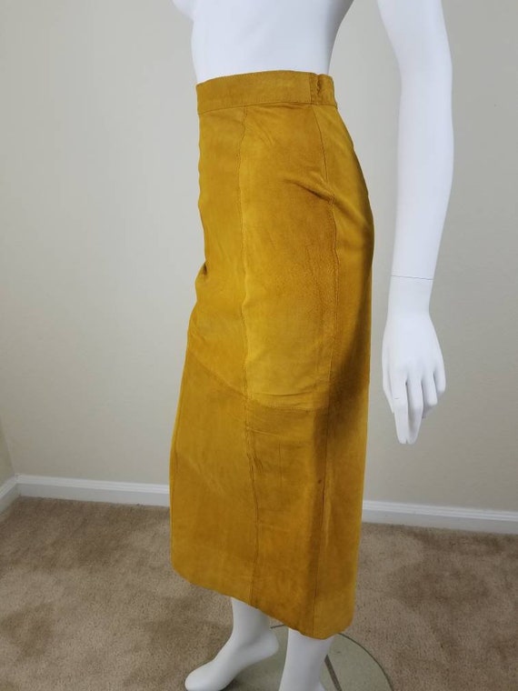 yellow suede skirt