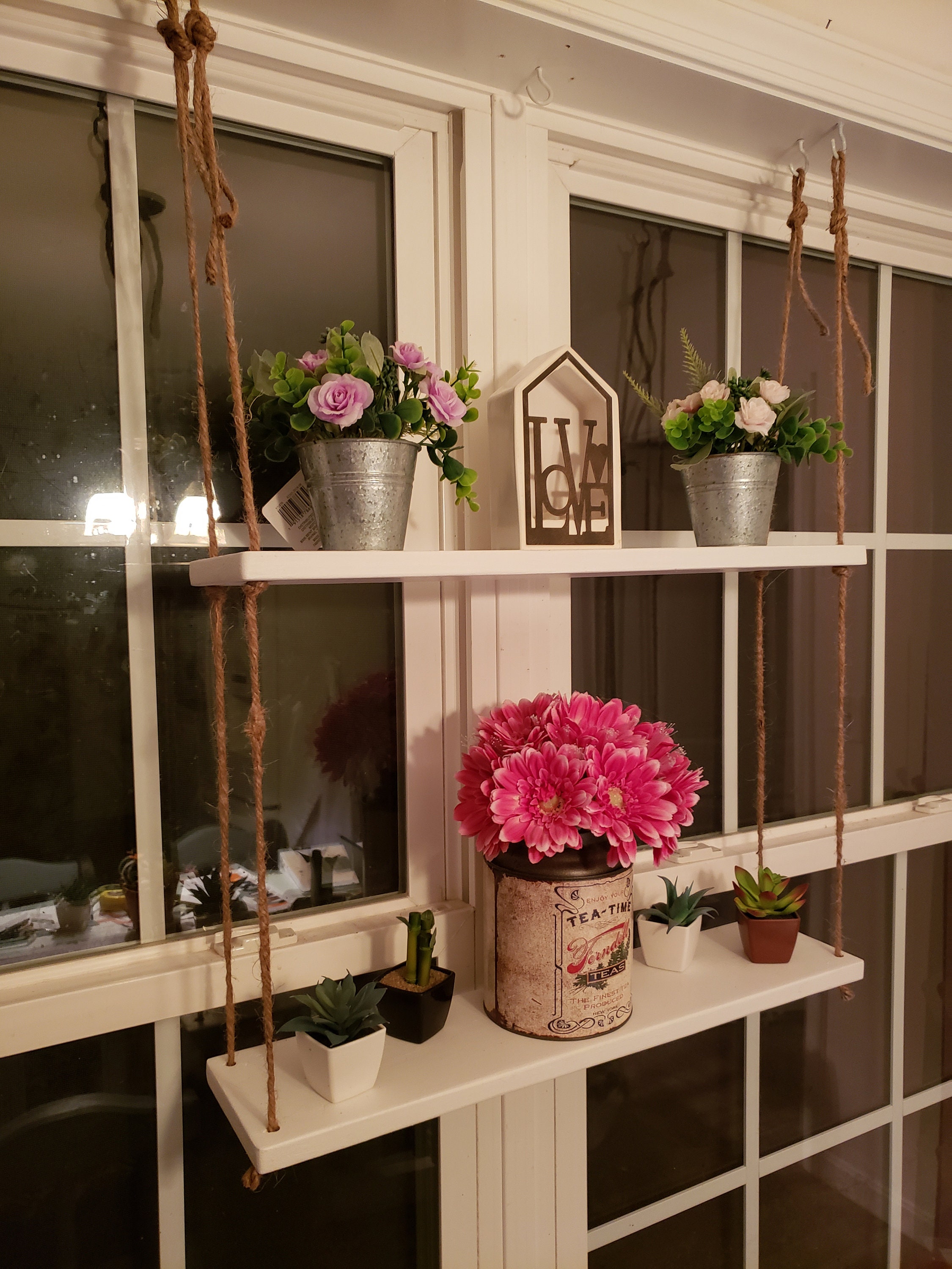 2 Tier Window Plant Shelf Hanging Plant Window Shelf Window Etsy