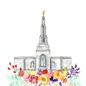 LDS Temple Watercolor (Redlands), Redlands California Temple