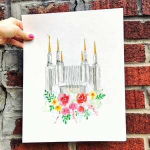 Washington D.C. Temple watercolor - LDS Temple watercolor