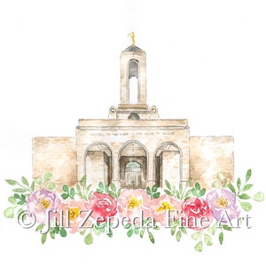 Newport Beach, California LDS Temple Watercolor, LDS Temple Watercolor Print (Newport Beach, CA)