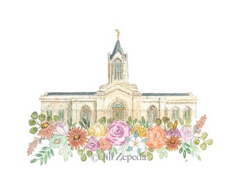 Fort Collins, Colorado LDS Temple Watercolor DIGITAL DOWNLOAD