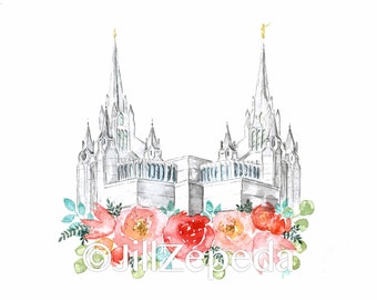 San Diego LDS Temple, LDS Temple Watercolor (San Diego)