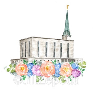 London, England LDS Temple Watercolor, LDS Temple Watercolor Print (London, England)
