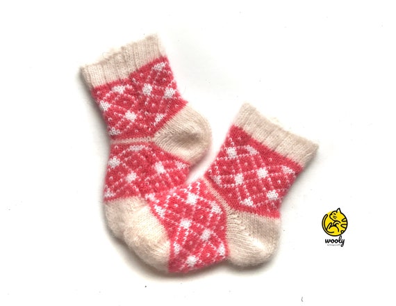 Baby children wool socks 16 cm Hand knitted baby children socks  Handmade socks Wool socks Warm socks 4-6 year old children 16 cm  long foot