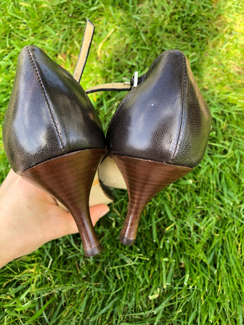 1980s Kenneth Cole T-Strap Shoes Vintage Shoes Women Chocolate Brown Shoes Shoes Size 8
