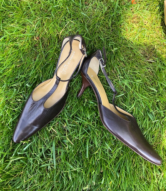 Kenneth Cole T-Strap Shoes, Chocolate Brown Shoes,