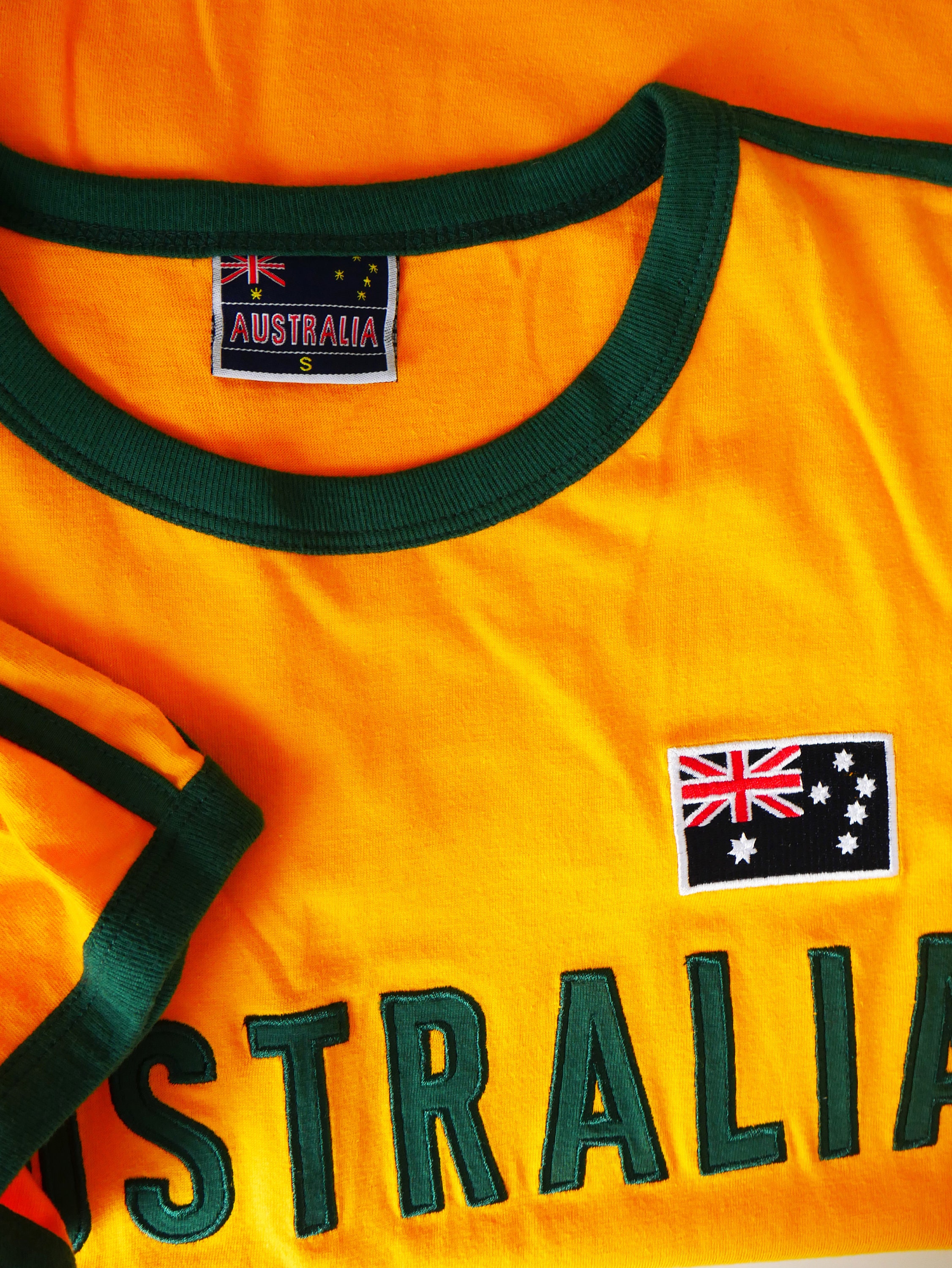 Vintage Australia Tshirt Yellow Top Women Australian Flag Etsy