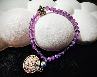 lepidolite AQUARIUS stretch bracelet