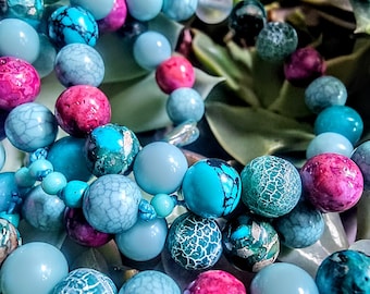 oceanic beaded wrap necklace