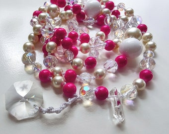 Pink poppy Wrap necklace