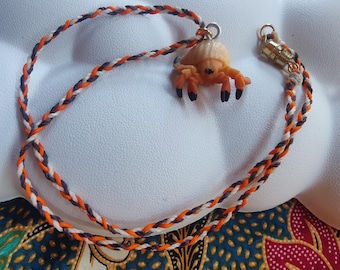 braided HERMIT CRAB necklace