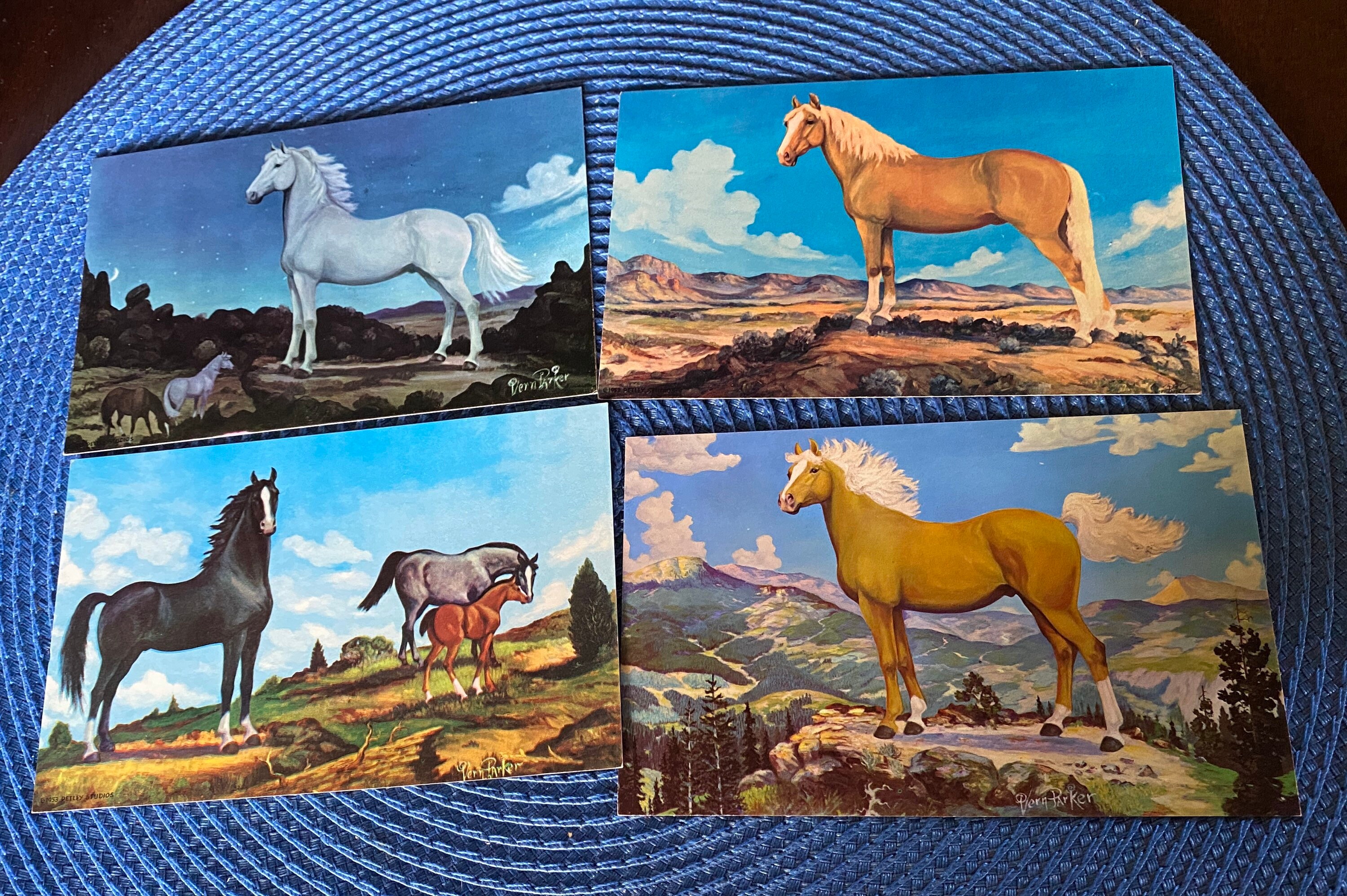 Vintage Horse Art Postcards Vern Parker Etsy