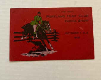1909 Portland Hunt Club Horse Show Postcard