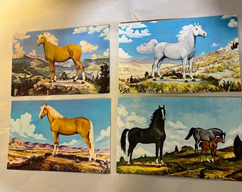Vintage Horse Art Postcards - Vern Parker