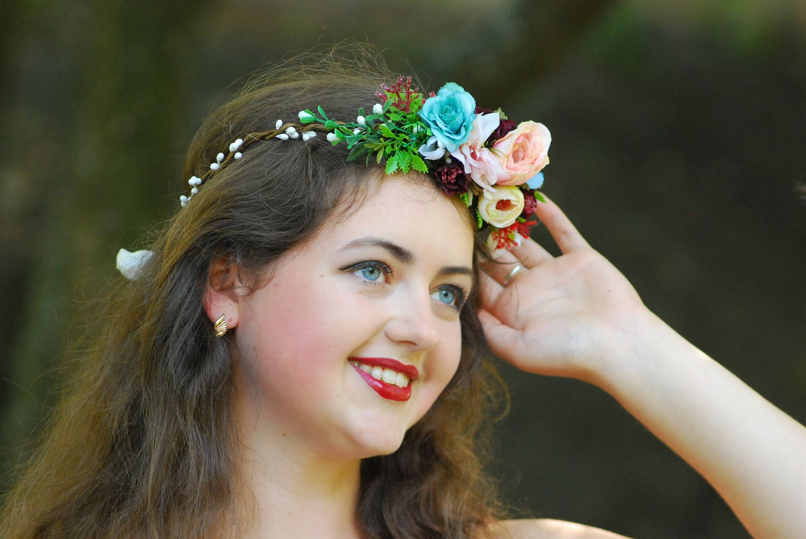 Flower hair wreath Wedding floral crown Bridal flower crown Etsy