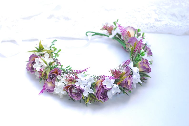 Wedding Flower Crown Groom/'s Boutonniere Flower crown Boutonniere set half wreath Floral Head Wreath Bridal Headpiece Wedding flowers button